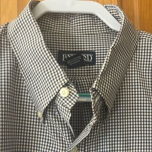 Lands' End Navy and White Plaid Shirt